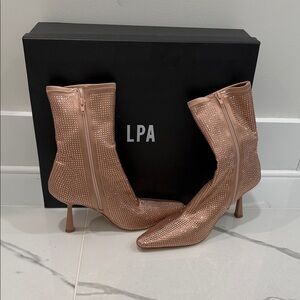 LPA Women's Sparkling Tan Heeled Boots